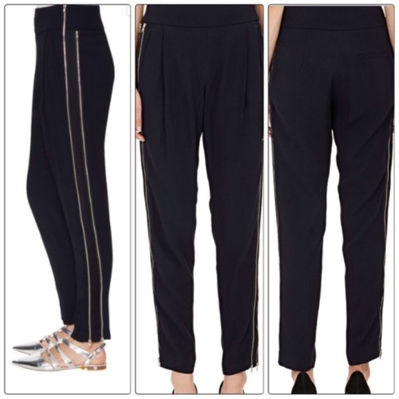 A.L.C. Andrea Lieberman Zipper SMITH Navy Trousers size 2 - Picture 2 of 7